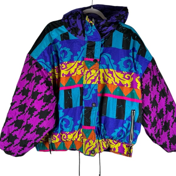 Obermeyer Jackets & Blazers - Obermeyer Vintage 90s Reversible Colorful Insulated Winter Ski Jacket Ladies 10